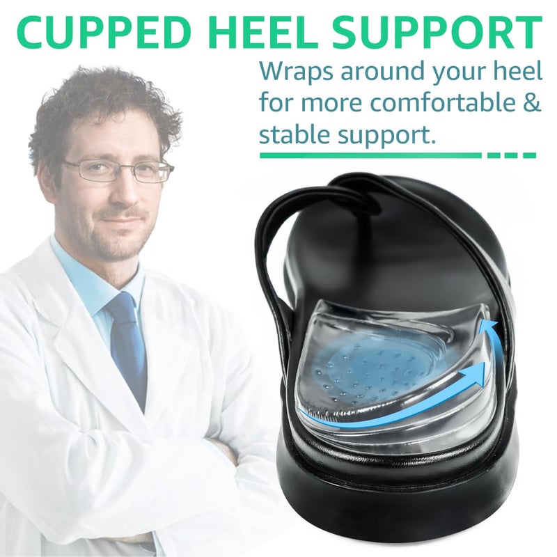Skyfoot 3 Layers Adjustable Heel Wedge Inserts for Supination & Pronation Correction  Adhesive Medial & Lateral Heel Insoles for Bow Legs  Knee Pain  Foot Alignment (L: W 7-11  M 7-10  Crystal) - Image 4